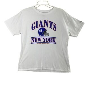 NY Giants T-Shirt NFL Football White Tee Tailgate Brand Women Small Short Sleeve
